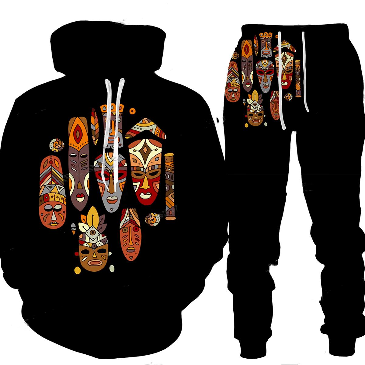 Весна-Осень Древний Египет Глаз Гора Бога 3D принт мужская толстовка и брюки комплект — фото 5