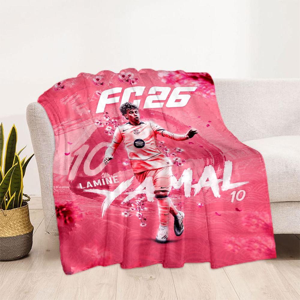 Lamine Yamal's Zukunfts-Fußball-Decke Ultra-Weich Toll für Bett Bürostuhl Büro für Alle Jahreszeiten Verspieltes Design Geburtstag Weihnachtsgeschenk Decke