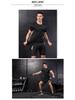 Men's Summer Quick-Dry Black Sports Training Shirt - Short Sleeve, Tight-Fitting, Round Neck for Football & Basketball Fitness.