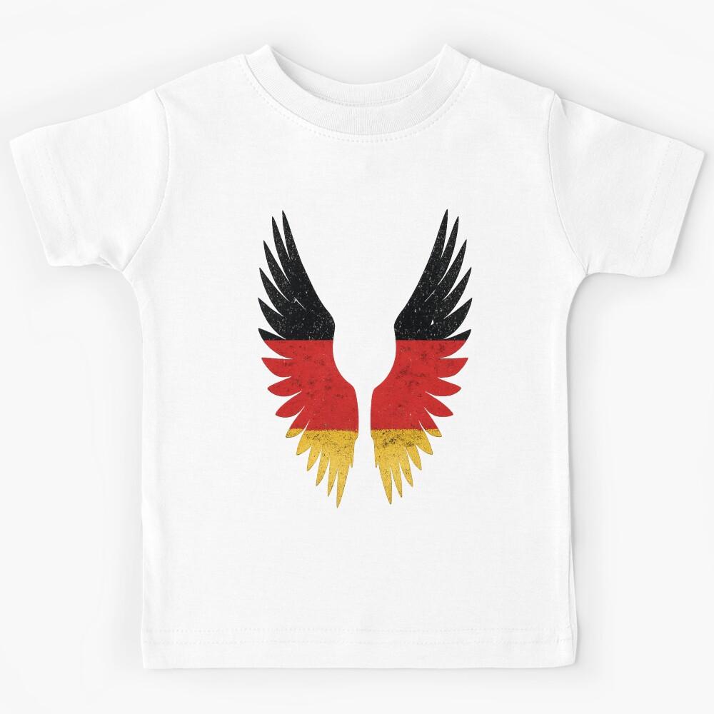 Vintage German Flag Eagle Wings: Travel with Pride Kids T-Shirt 150