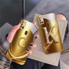 Laurel leaf ring gold For Samsung A 31 32 A33 A34 35 14 A15 13 A16 25 26 50 52 53 54 55 56 70 71 72 73 Golden glass phone case
