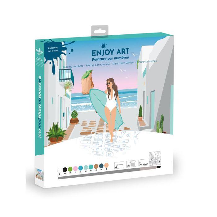 Kit peinture par numéros - Oz international - Retour de plage - 30 x 30 cm - Acrylique - Pour enfants