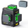 Fanttik D12 PLUS Green Laser Level, 3x360° Full Line, 12-Line 3D Laser, 5200mAh USB-C Rechargeable, Auto-Correction, Tilt Mode, Pulse Mode, IP54 Water