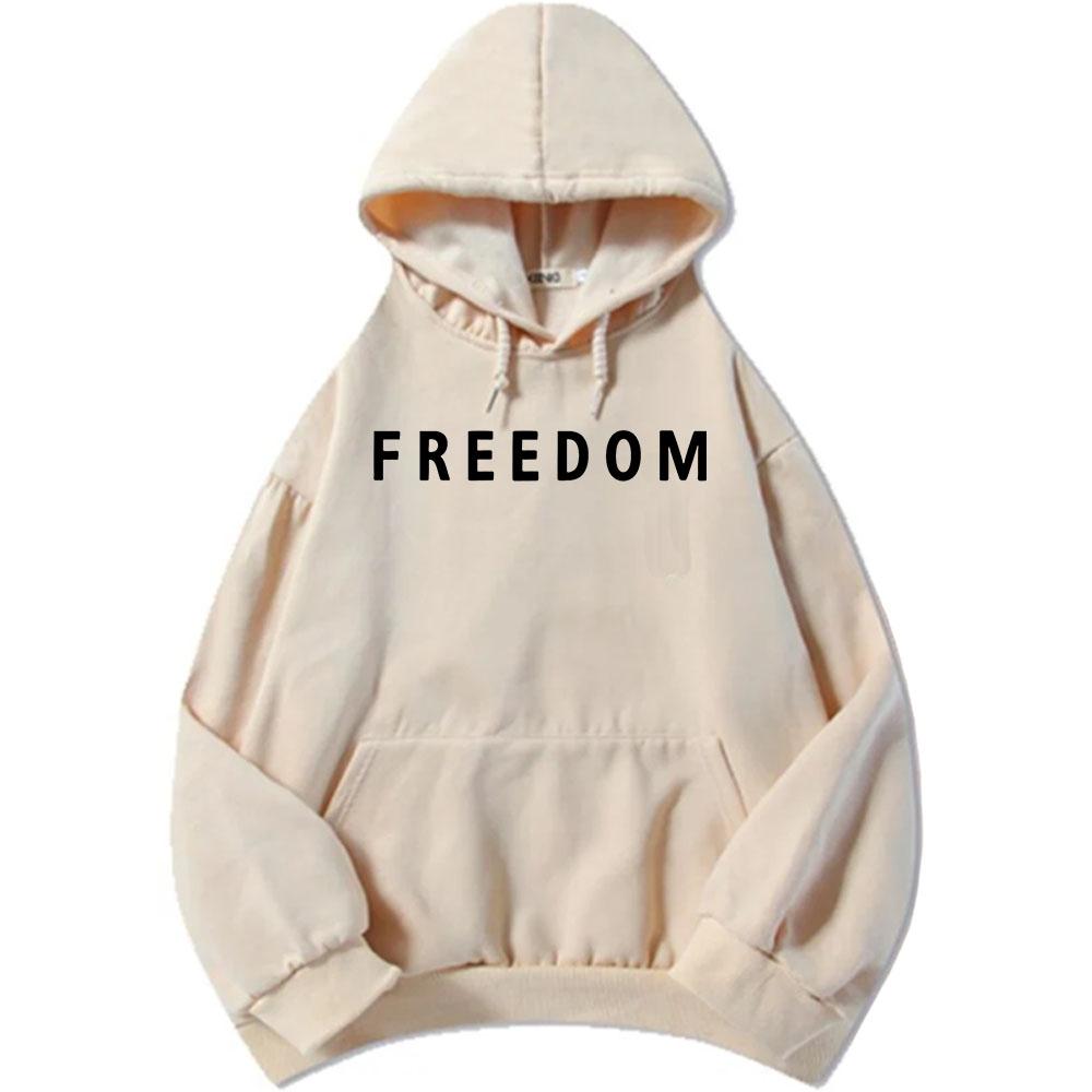 Charlie Kirk Freedom Letter Print Hoodies Fashion Unisex Streetwear Long Sleeve Casual Loose Sweatshirts for Men/Women Pullovers