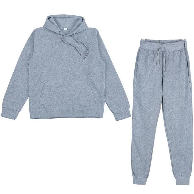 Mens Casual Sport Set Hooded Sweatshirt Pants Loose Fit Cotton Blend Tracksuit
