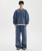 Matile Vtg Washed Half Zip Sweatshirt / Navy