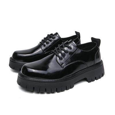 Plus Size Men Platform Oxfords Lace Up Thick Tottom For Male Derby Shoes Casual Loafers Mens Square Toe Formal Dress Shoes