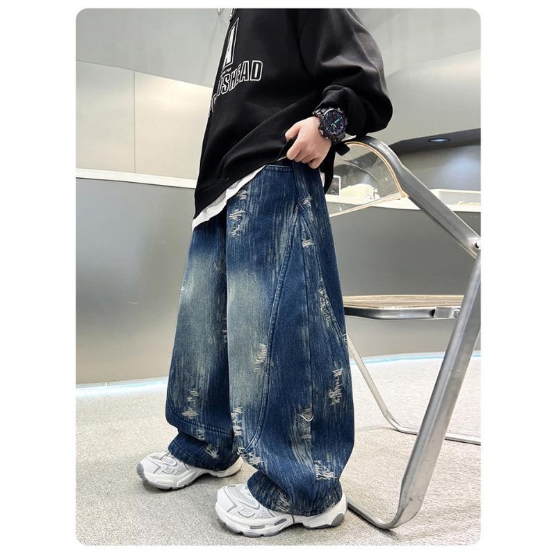 Boys Casual Jeans Big Kids Spring Autumn Denim Trousers