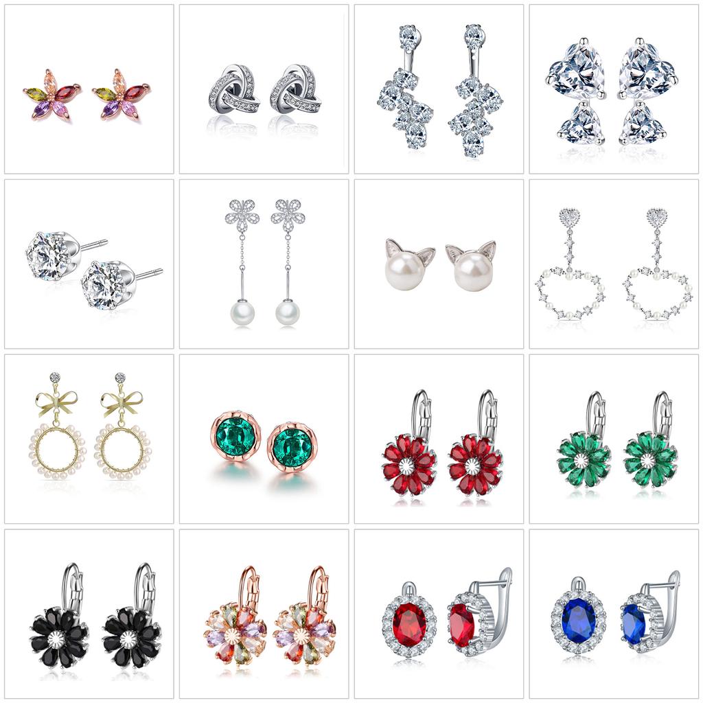 Multicolor Gemstone Stud Earrings Hypoallergenic Lightweight Design For Sensitive Skin Daily Wear Sparkling Jewelry