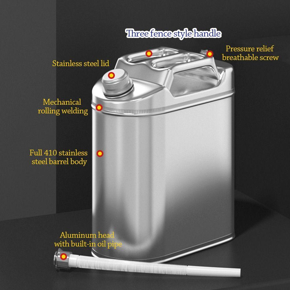 Ersatz-Zusatztank 410 Edelstahl Auto-Ersatz-Kraftstofftank Neuer Benzinbehälter Camping