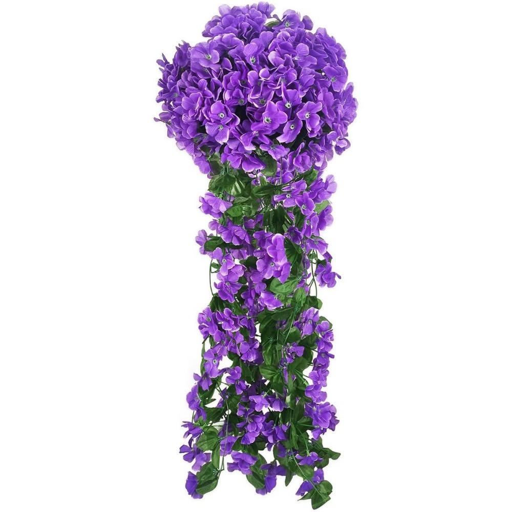 Petal Design Long Vine Roses Flower Rattan Faux Hanging Violets  Fall Decoration