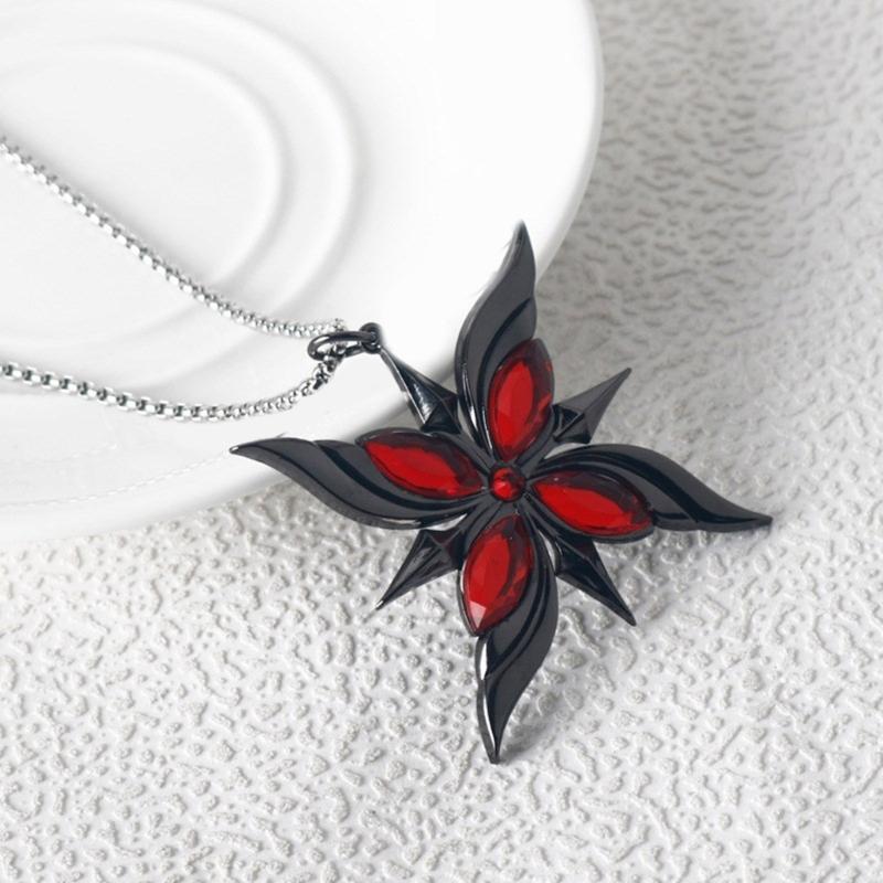 Fashionable Sturdy Alloy Necklace Keychain Inspire by Genshin Characters Decoration for Cosplay and Daily Wear