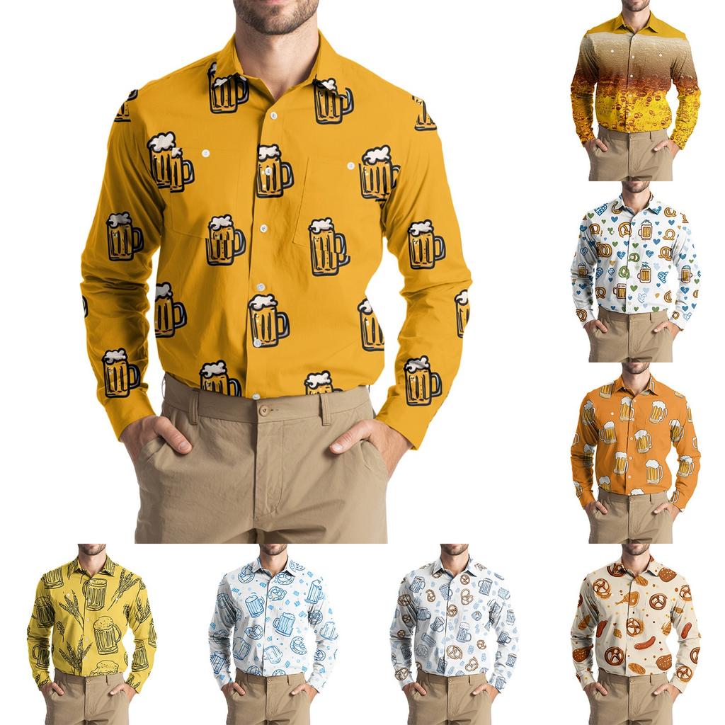 Men's Loose Classic Lapel Multi-pocket Industrial Work Shirt Top