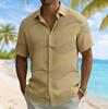 Herren Hemd mit Wellenlinien-Print, Kurzarm, Frühling Sommer Lässig, Pendler, Umlegekragen, Bluse, Locker sitzendes Oberteil