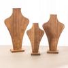 Hanging Shelf Necklace Display Stand Walnut Wood Mannequin Necklace Display Rack Jewelry Rack