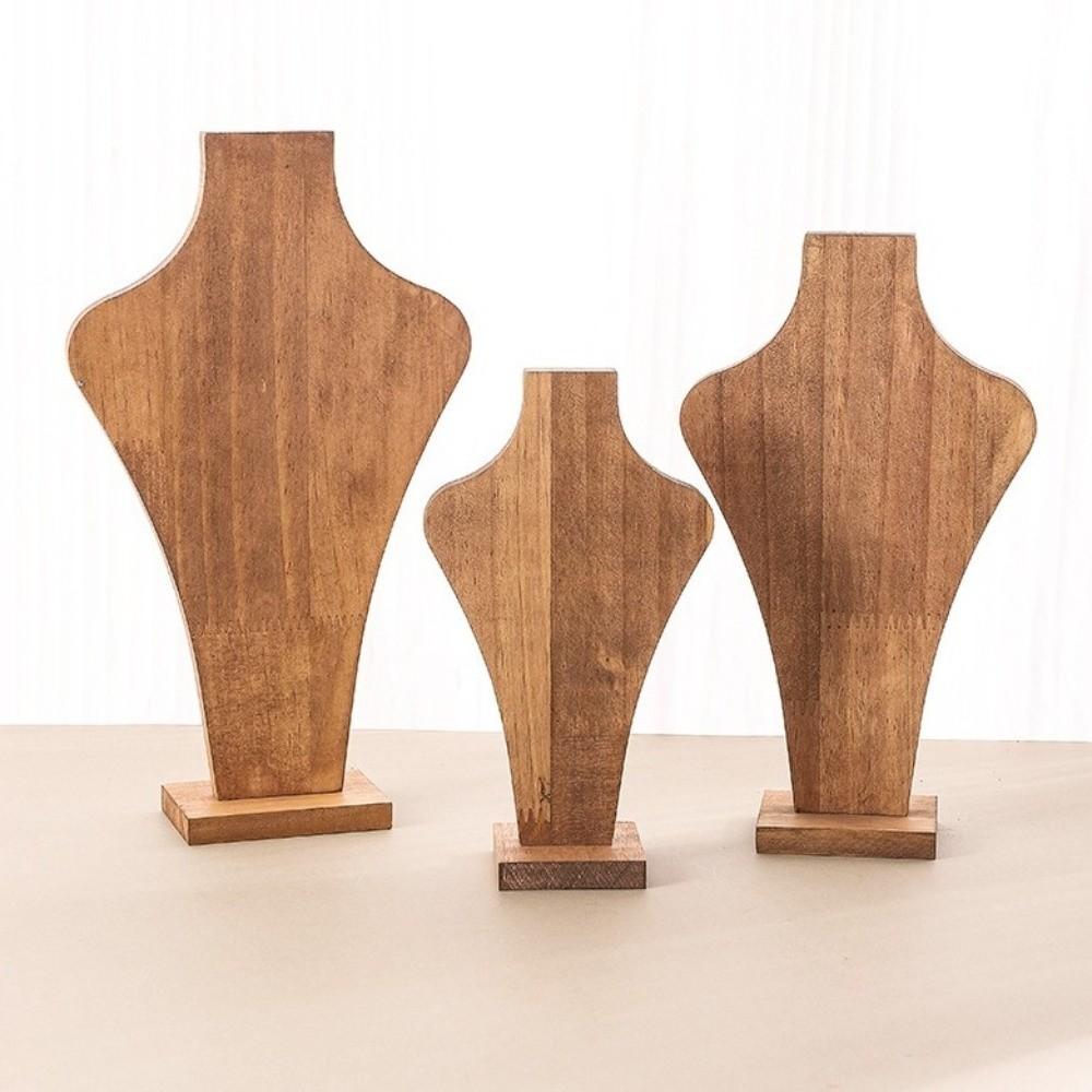 Hanging Shelf Necklace Display Stand Walnut Wood Mannequin Necklace Display Rack Jewelry Rack