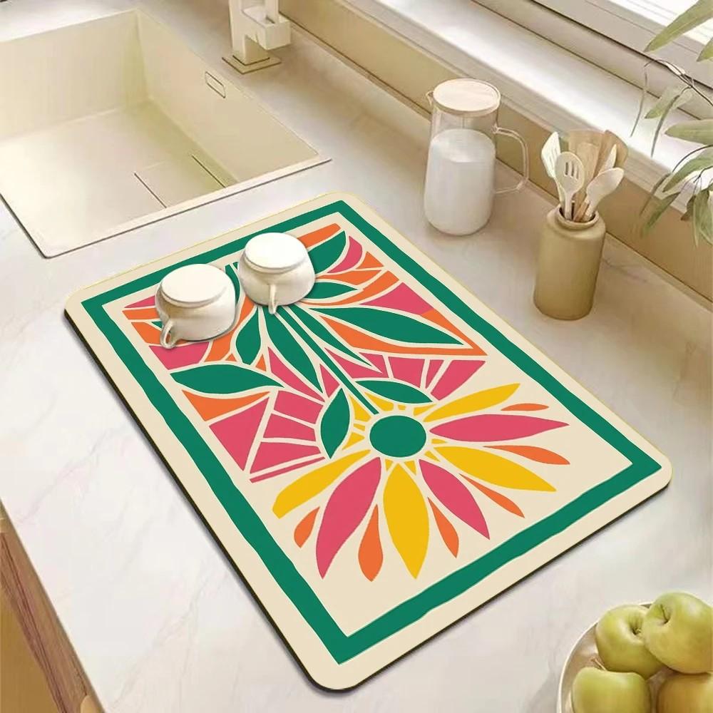 VIKAMA Dopamine Kitchen Accessories | Absorbent Kitchen Utensil Drain Mat | Coffee Maker Utensil Drain Mat | Utensil Mat