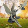 Enchanting Sitting Fairy Garden Statue Crafted From High-quality Durable Resin