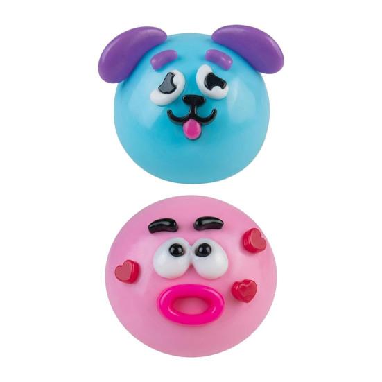 1/2/5Pcs Dog Face Squeeze Toy, Moldable Slow Rise Cartoon Expression Stress Ball, Relaxing Anxiety Relieving Face Fidget Toy for Home,