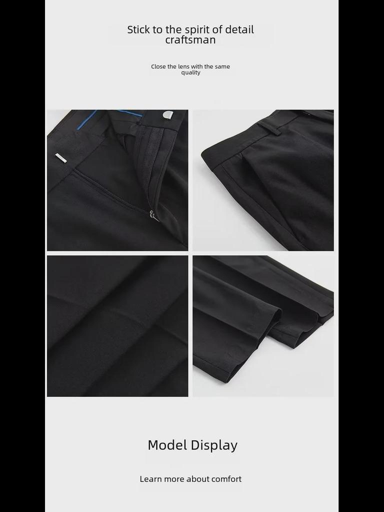 Men's Casual Slim-Fit Drape Nine-Point Suit Pants