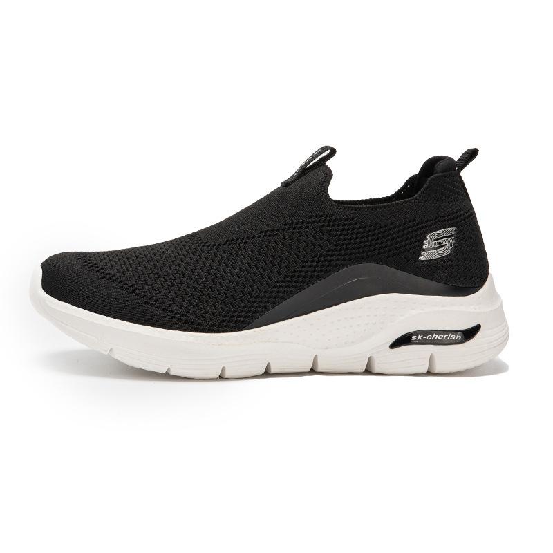 Big-name sports shoes middle-aged and elderly comfortable soft-soled walking shoes fly-woven breathable men's shoes one-pedal cover lazy shoes