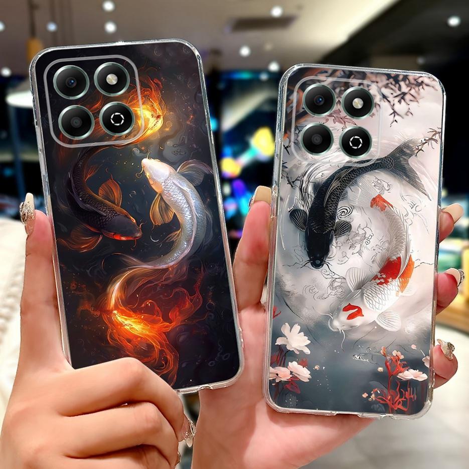 Für Honor X6b Hülle JDY-LX1 JDY-LX2 Niedliche Glückskarpfen Bemalte Abdeckung Weiche Dünne Handyhülle Für Honor X6a X 6b HonorX6a HonorX6b Fundas