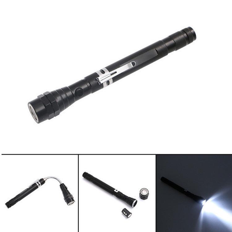 Retractable Multi-Functional Magnetic Telescopic Flashlight with Double-Headed 3LED Pen Light and Work Light
