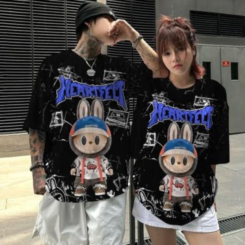 

LABU Letter Elf Cartoon Graphic Printed T-shirt Kids and Women T-Shirt Summer Casual Men s Unisex Short Sleeve Tee Top Clothing 6XL