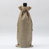 12PCS Christmas Simple Burlap Wine Bags with Tag And Ropes Holiday Party Reusable Gift Wrapping Bag Home Decor
