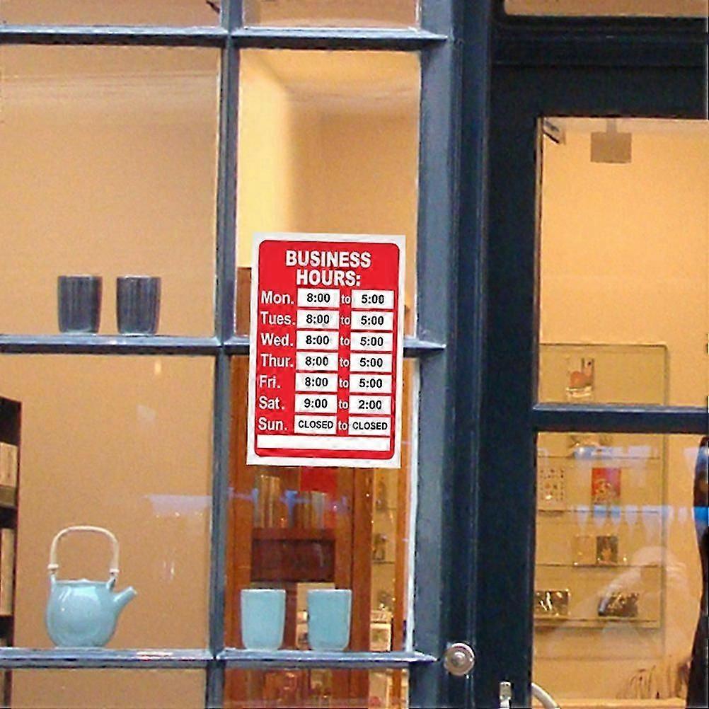 Cartel de Horario Comercial para Uso en Tienda PVC 2 Piezas Rojo Abierto Pegatinas de Horario Cambiables