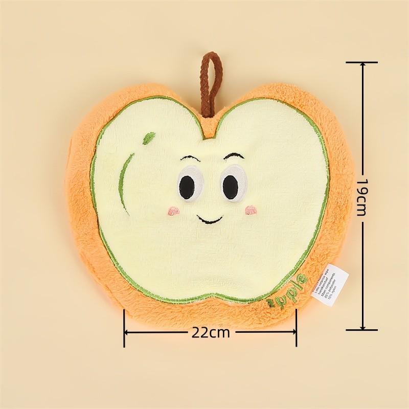 New Cute Cartoon Fruit Hand Towel Hanging Style Kitchen Hand Towel Quick Drying Cloth Thickened Towel Handkerchief