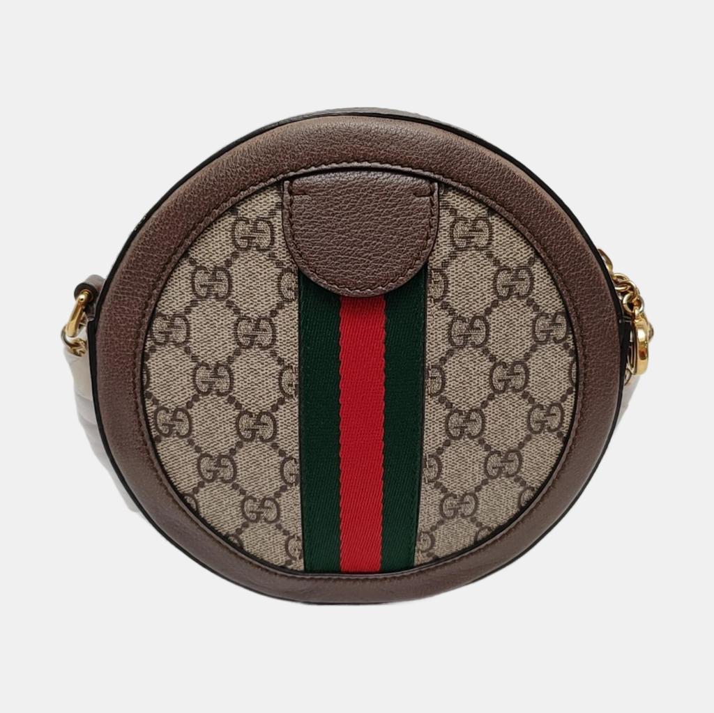 [Pre-Owned] Gucci Ophidia GG Mini Round Bag 'Beige' - Very Good #4PM3QI
