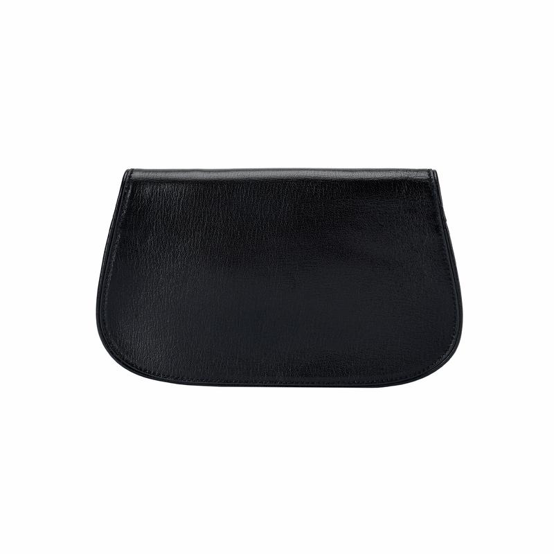 Tory Burch Tangli Baiqi Reva Double TLogo Logo Flip Detachable Metal Shoulder Strap Leather One-shoulder Cross-body Clutch Women's Black 152250-001