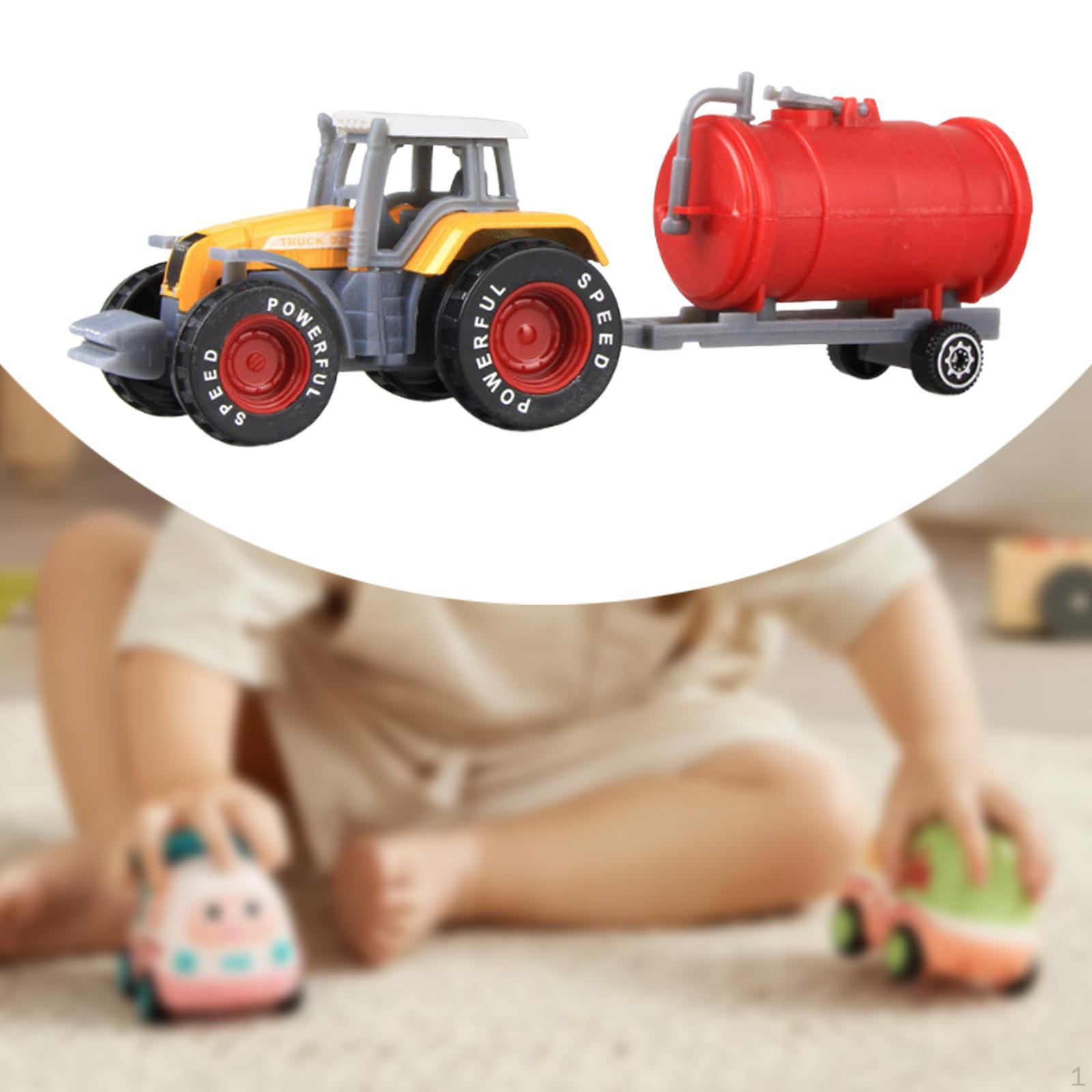 

Сельскохозяйственный тракторный грузовик игрушка в подарок образовательный коллекционный толкай и иди с фрикционным приводом для оранжевый