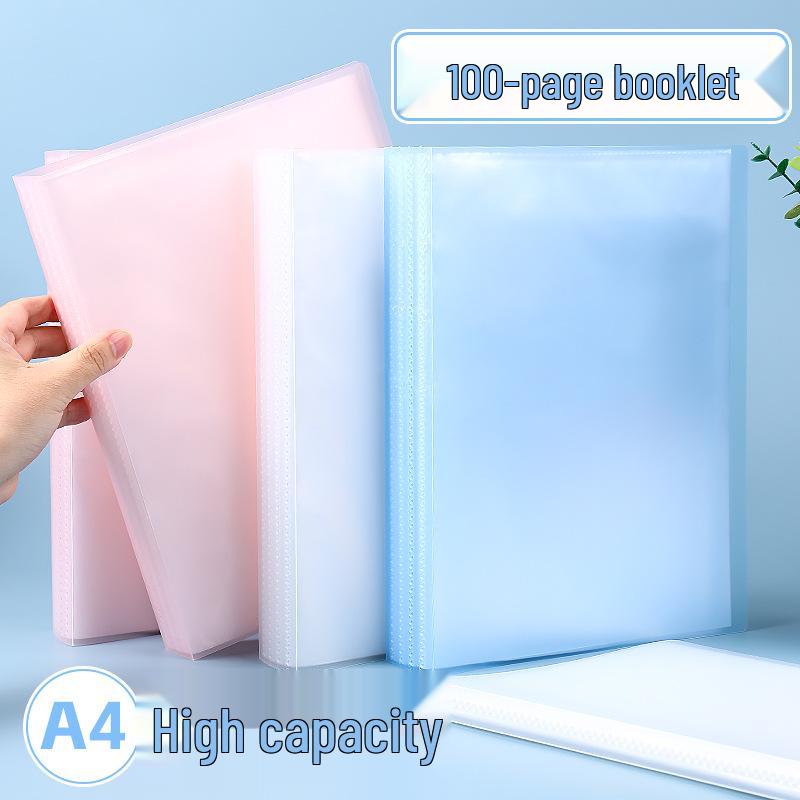 A4 Brochure Storage Album with Transparent Multi-layer Ring Binder