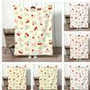 Art Illustration C-Cherry Floral Bow Throw Lightweight 240g Flannel Blanket Soft Skin-friendly for Summer Cooling