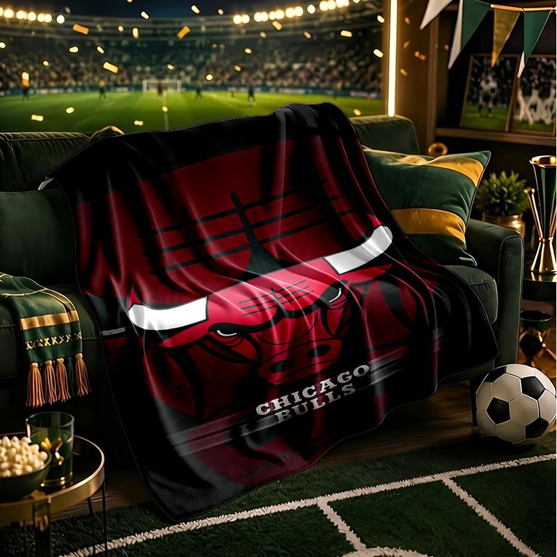 Chicago Neon Cityscape Throws Blanket Flannel Blankets Plush for Couch Bed Gifts for Men Women Travel picnic blanket Christmas fan gifts