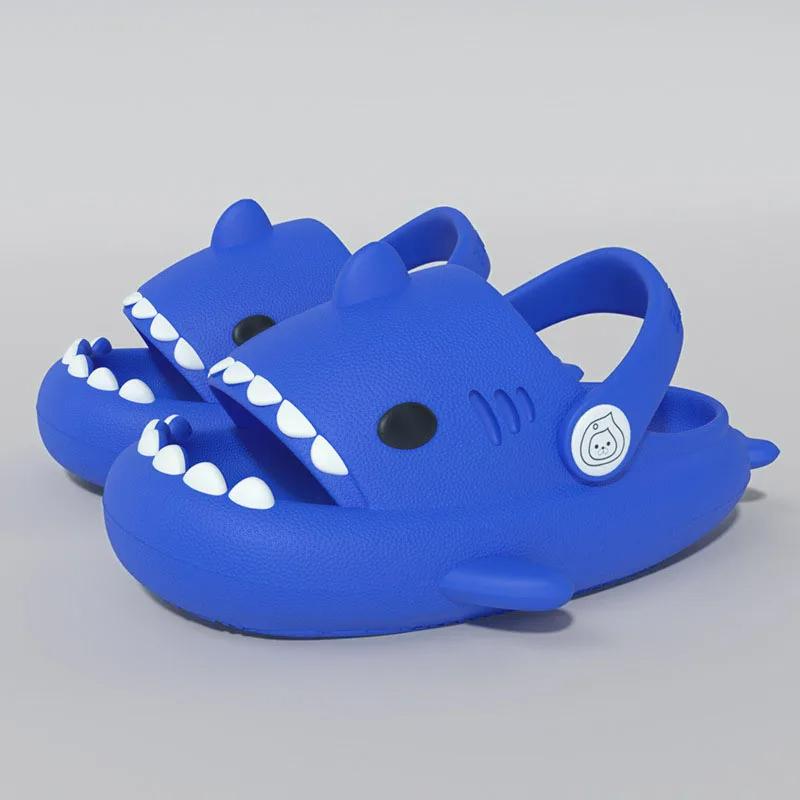 Fashion Crestar Kids Shark Slippers Summer Fashion Children Cute Cartoon Slippers Boys Girls Soft Sandal Outdoor Non-slip Beach Slides