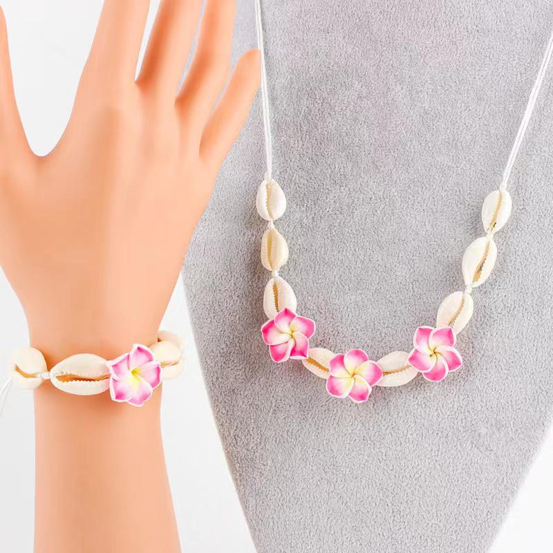 Böhmisches Muschelblumen-Armband & Halskette - Europäischer & Amerikanischer Stil für Süße Mädchen