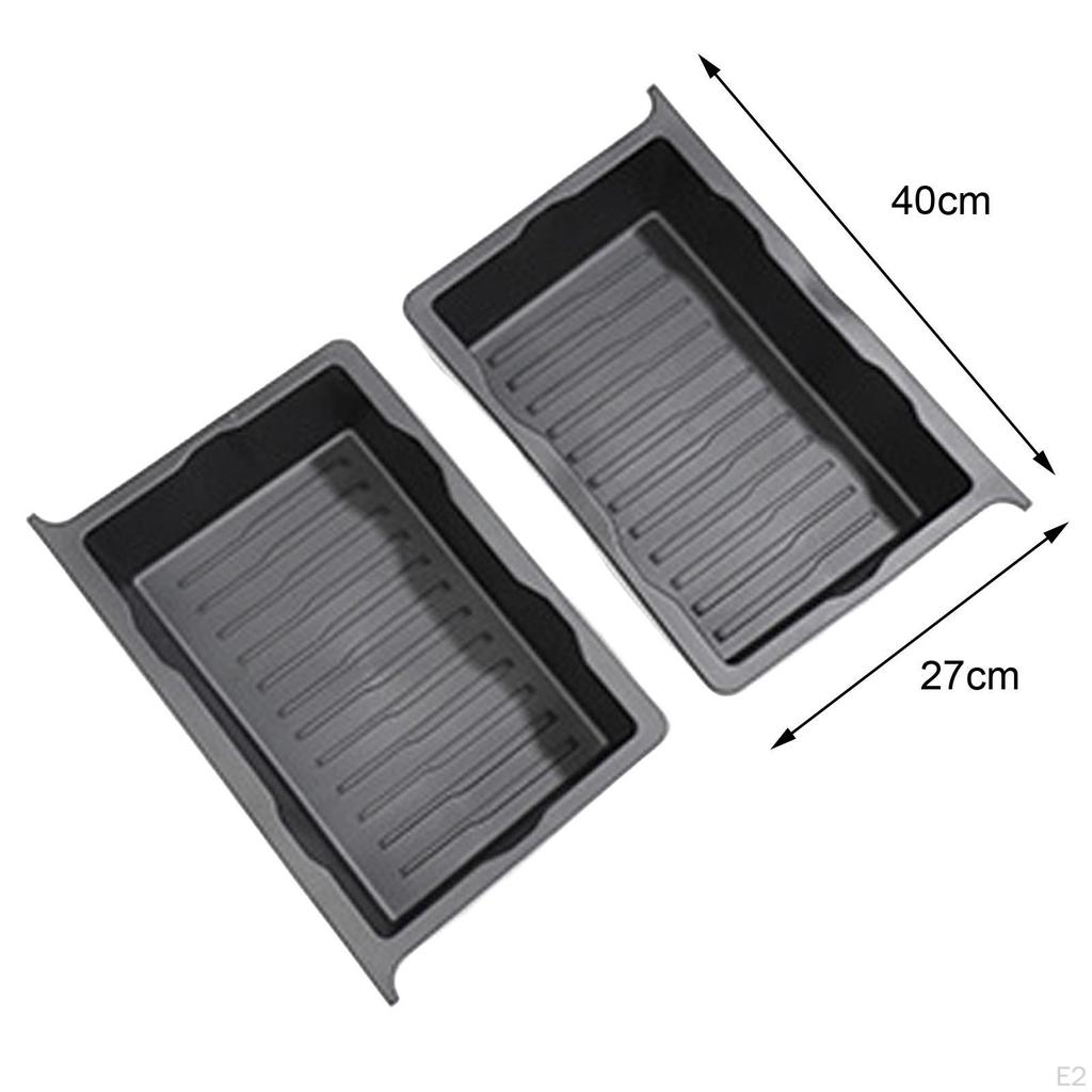 4Pieces Underseat Organizer Tray TPE Car Accessories Easy To Install Container Drawer Holder Under