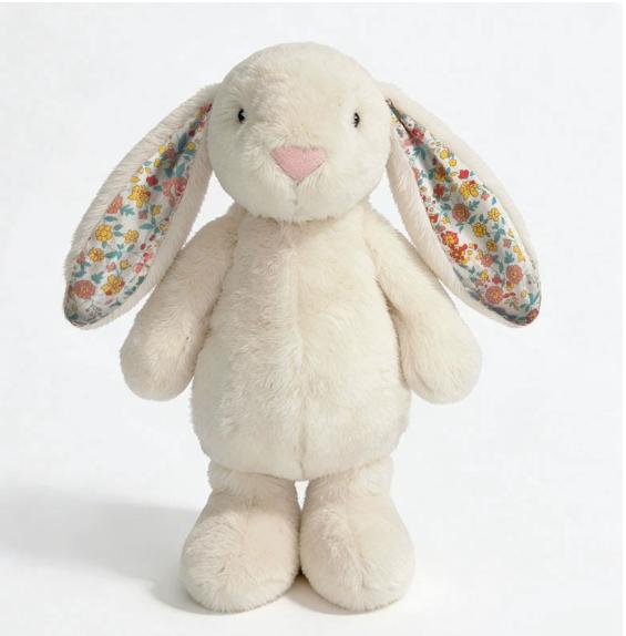 Juguete de Peluche de Conejo Floral Adorable de 23 cm Muñeco de Conejo Relleno Suave Abrazable con Orejas Florales Regalo de Cumpleaños para Niña Coleccionistas de Peluches
