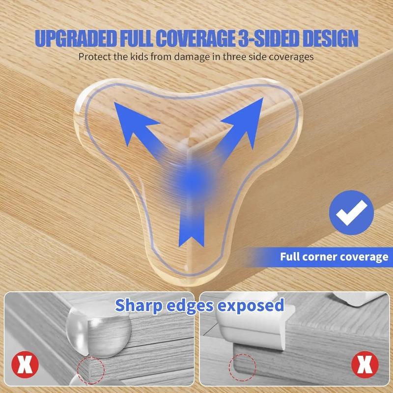 Baby Safety Silicone Edge Protector Soft Transparent Child Proofing Anti-Collision Table Corner Cover Furniture Protection for Kids