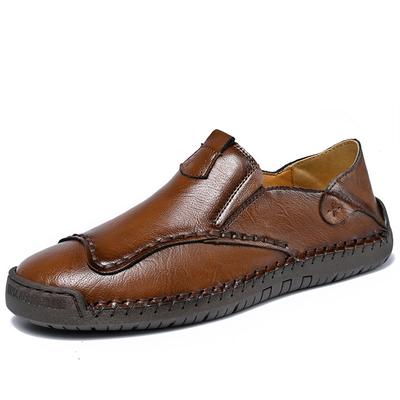 Frühling/Herbst Übergröße Herren Casual Mikrofaserleder Schuhe Slipper Weiche Sohle Loafer Britische Fahrschuhe Handgefertigte Mokassins