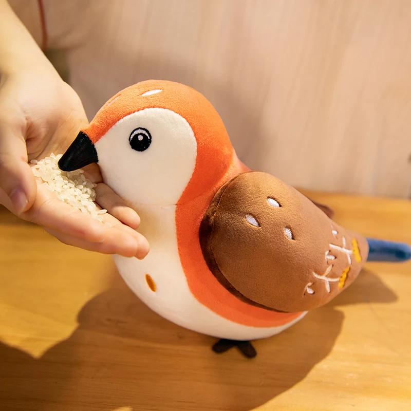 30cm simulační plyšová hračka Birdie Kreativní kreslený film Ptáci Vrabec Papoušek Panenka Roztomilé dětské hračky Dekorace