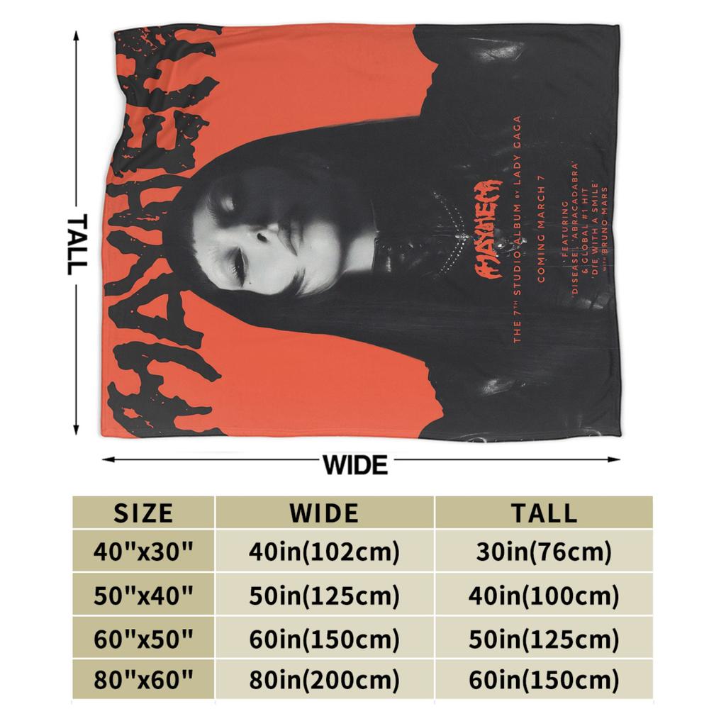 Lady Gaga Mayhem 2025 Album Blankets Decorative Flannel Throw Blanket For Couch Chair Soft Warm Custom Quality Bedspread