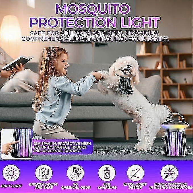 Insect Killer Electric Mosquito Lamp Mosquito Repellent Outdoor Fly Trap Electric Mosquito Trap Mosquito Repellent with LED Light, Anti Mosquito Insec