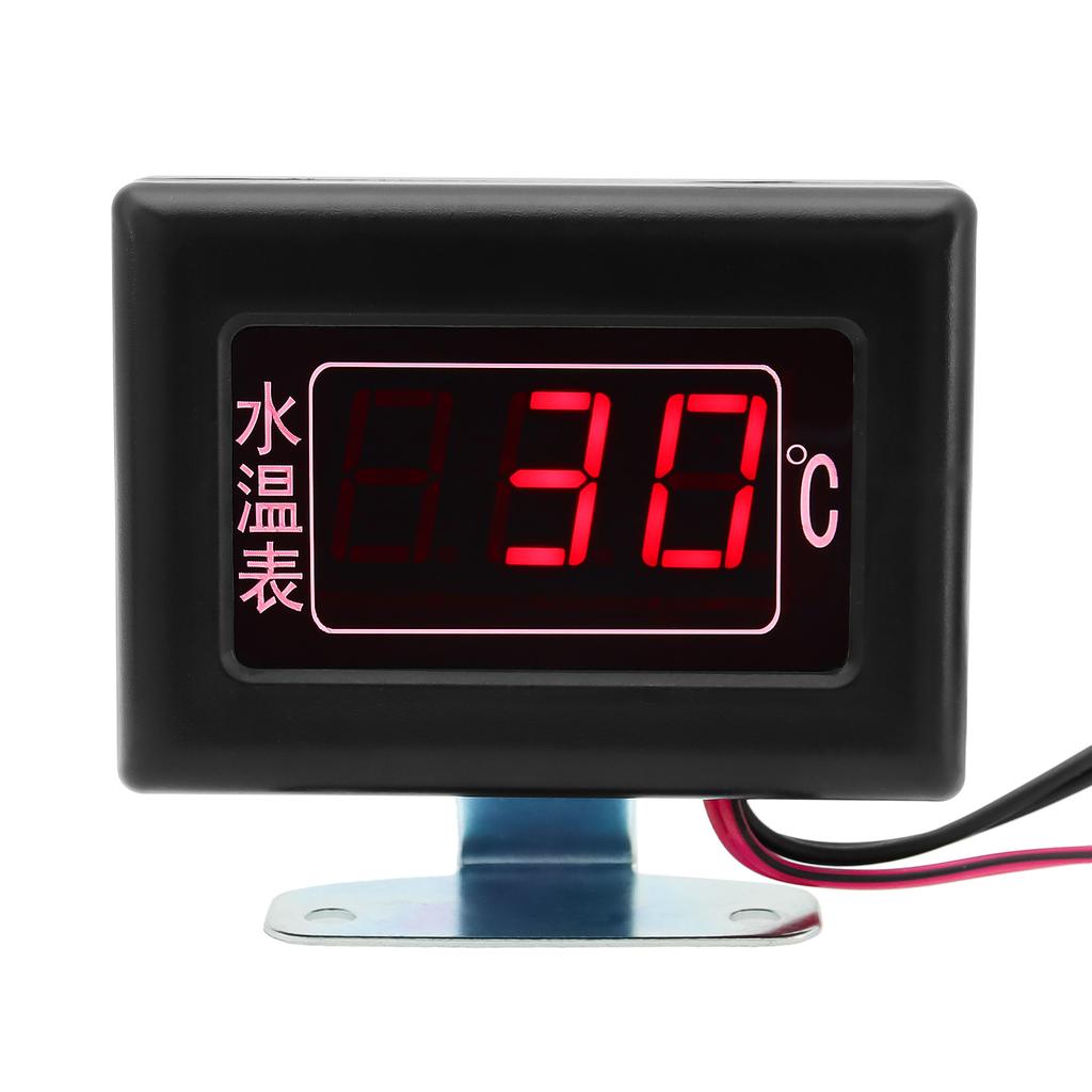 HD Digital LED Water Temperature Gauge Meter for Car 0-120 Celsius Degree +1/8NPT Water Temp Sensor 10mm with Alarm 12V 24V
