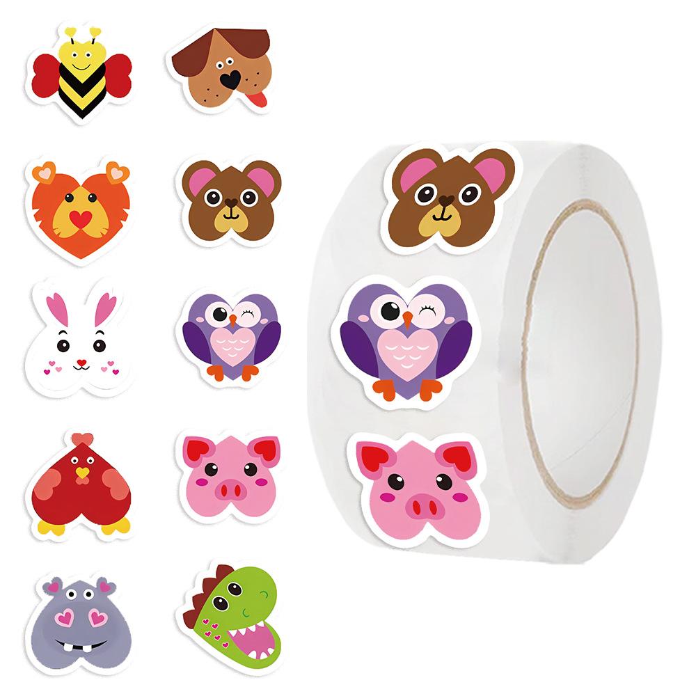 

500 штук/рулон Рулонная лента-наклейка Наклейка с настроением животного Материал для блокнота Декоративная наклейка для запечатывания конвертов
