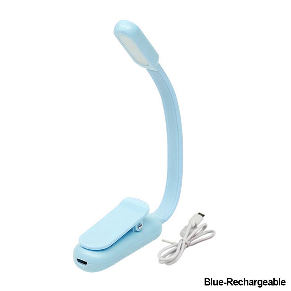 

USB мини светодиодный ночник для чтения с 3 цветами, регулируемая яркость, пристегивающаяся лампа для чтения, учебы, перезаряжаемая для путешествий, чтения в спальне Rechargeable синий