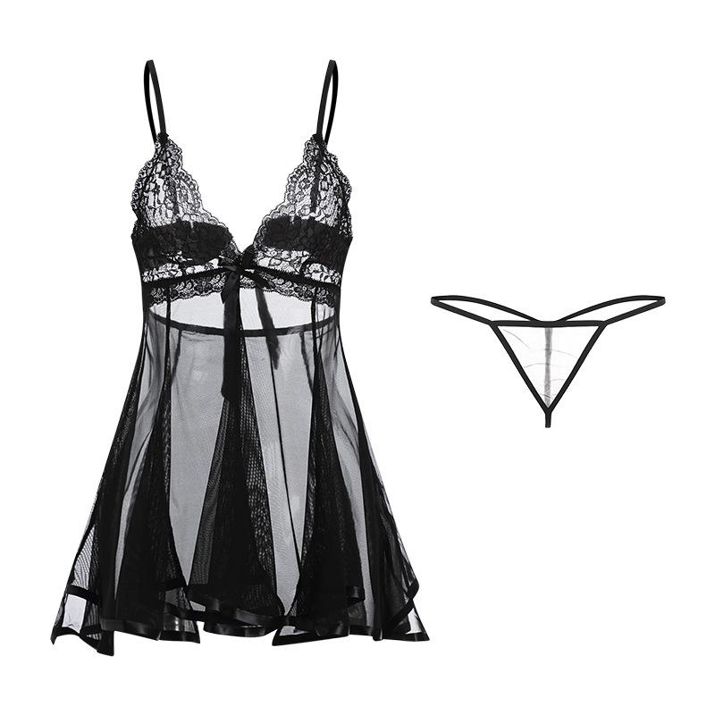 Women's Sheer Mesh Puffy Skirt Comfy Cami Sleep Dress Lounge Set